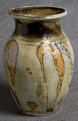 Shino glazed vase