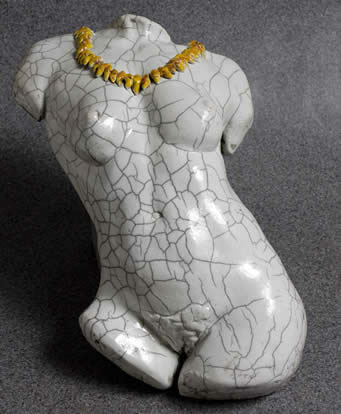 image of torso with shell lei
