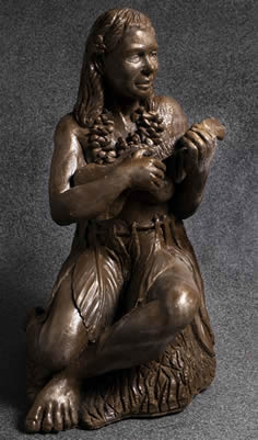 Bronze sculpture of Hawai'ian Ukulele player