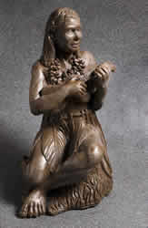 Ukulele lady in Bronze